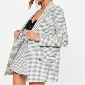 Gray Plaid Co-Ord Blazer